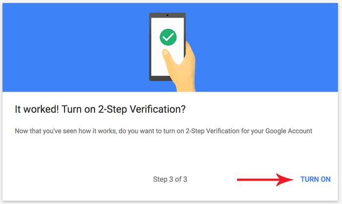 Turn On 2-step verification